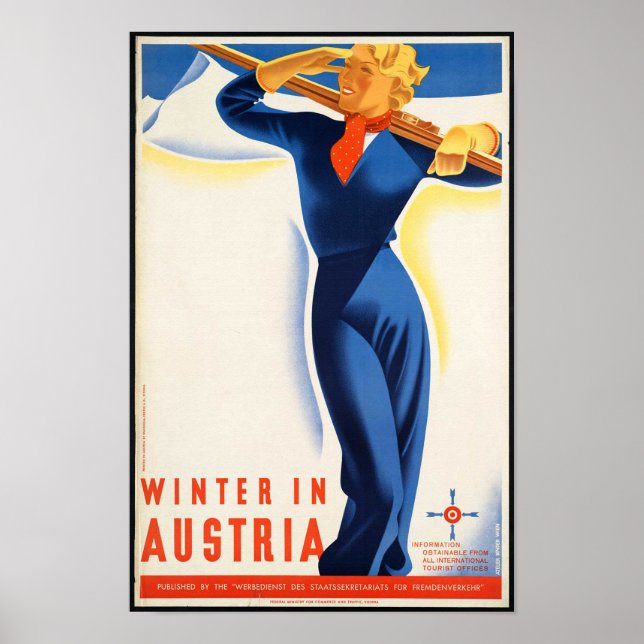 Winter in Austria - Vintage Travel Poster (Front)