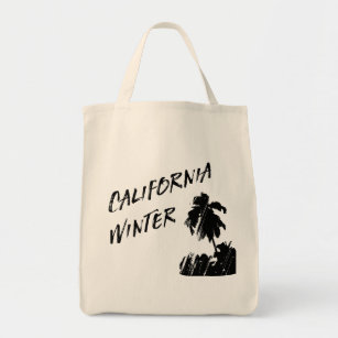 Winter in California Palm Tree Tote Bag