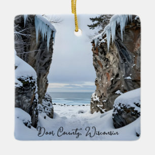 Winter in Door County  Wisconsin Souvenir Keepsake Ceramic Ornament