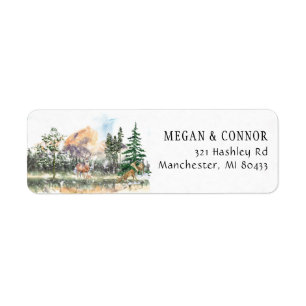 Winter in Evergreen Woods Return Address Label