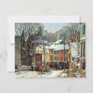Winter in Gloucester, fine art painting Holiday Card