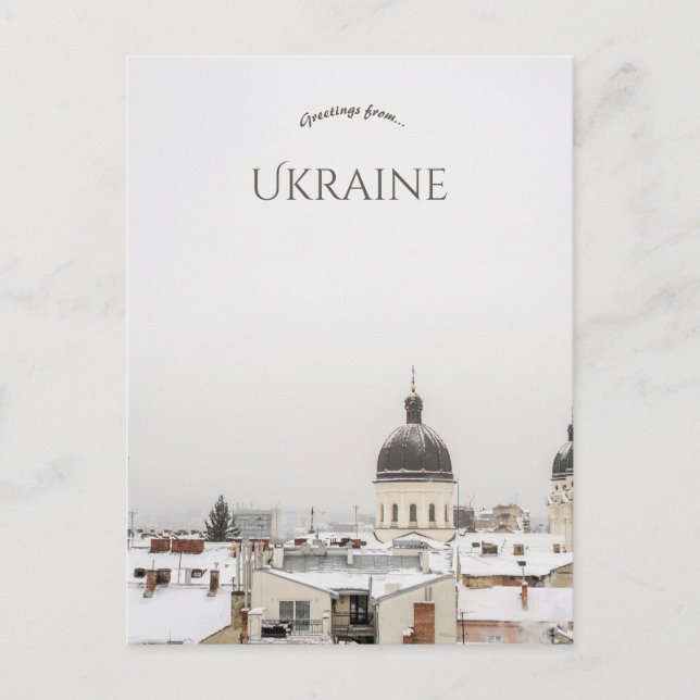 Winter in Lviv Ukraine Postcard (Front)