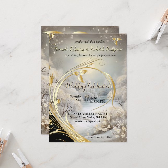 WINTER  in Magical Wonderland Invitation (Front/Back In Situ)