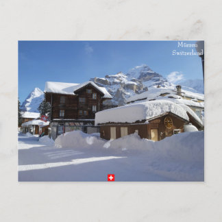 Winter in Mürren, Switzerland Postcard