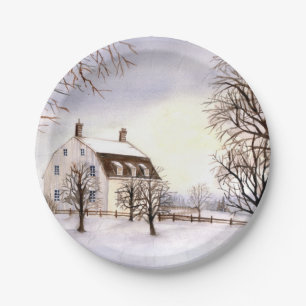 Winter in New England Paper Plate