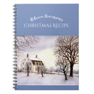 Winter in New England Watercolor Painting Notebook