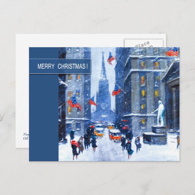 Winter in New York. Christmas  Holiday Postcard (Front/Back)