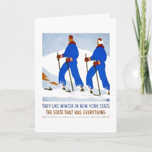 Winter in NY State WPA 1930s Poster Card