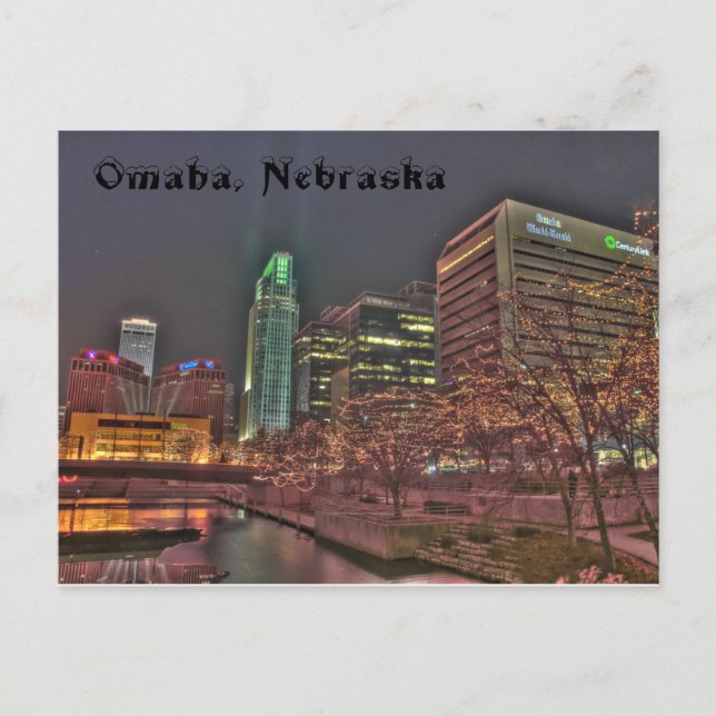 Winter in Omaha Nebraska Postcard (Front)