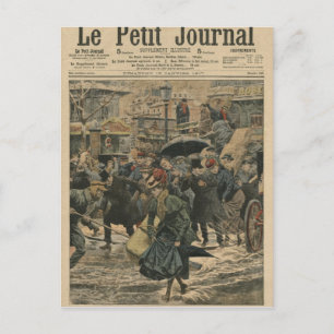 Winter in Paris walking in the mud Postcard