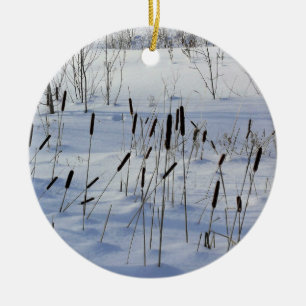 Winter in Quebec, Canada Ceramic Ornament