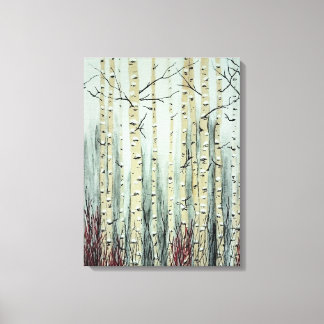 Winter in the Aspen Grove Canvas Print