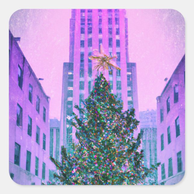 Winter in the City Square Sticker (Front)