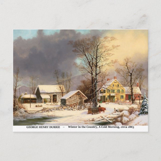 Winter in the Country, A Cold Morning Postcard (Front)