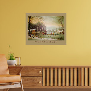 Winter in the Country, Getting Ice Poster