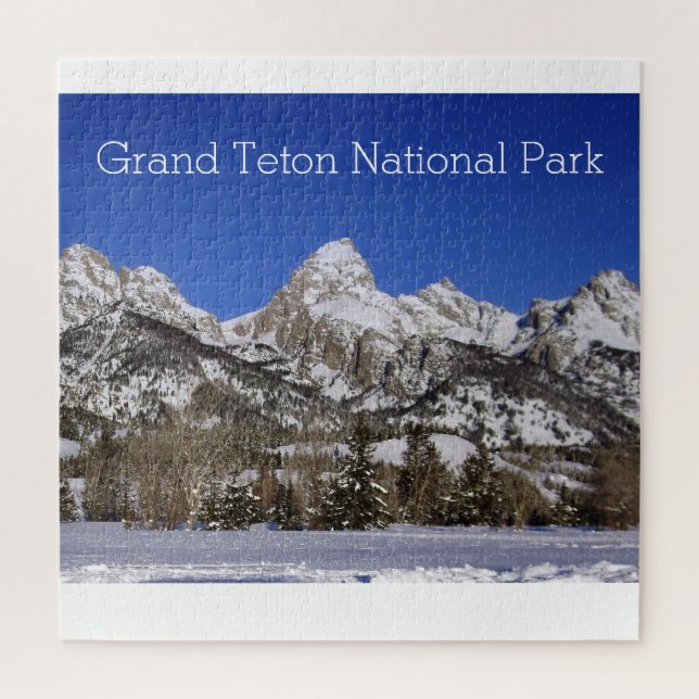 Winter in the Grand Teton Mountains Scenic Jigsaw Puzzle (Vertical)