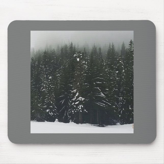 Winter in the Mountain Forest, Oregon Mouse Pad (Front)