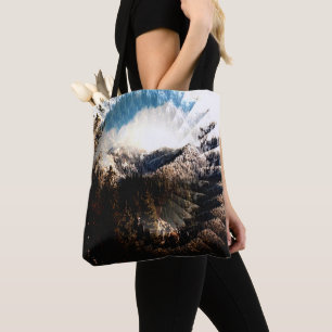 Winter in the mountains...... tote bag