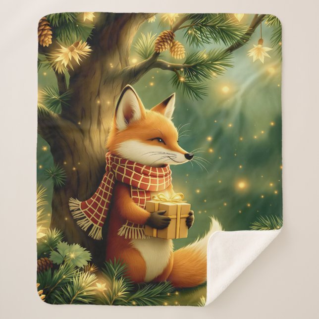 Winter in the Pines Sherpa Blanket (Front)