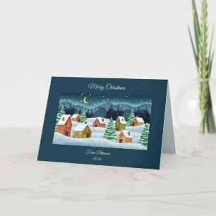 Winter in town Customisable folded greeting Card