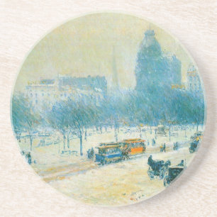 Winter in Union Square by Frederick Childe Hassam Coaster