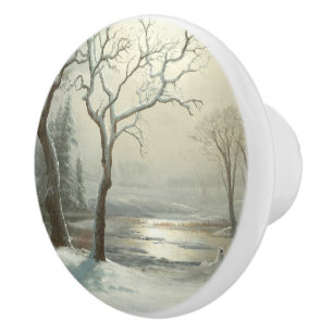 Winter in Yosemite by Albert Bierstadt Ceramic Knob