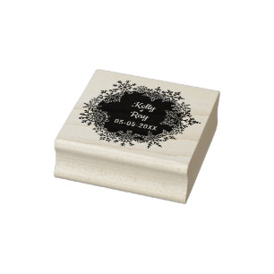 Winter Inspired Design for Wedding with Snowflakes Rubber Stamp