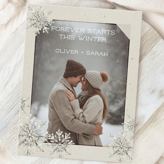 Winter intimate wedding dinner invite postcard (Creator Uploaded)