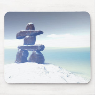 Winter inukshuk Mousepad