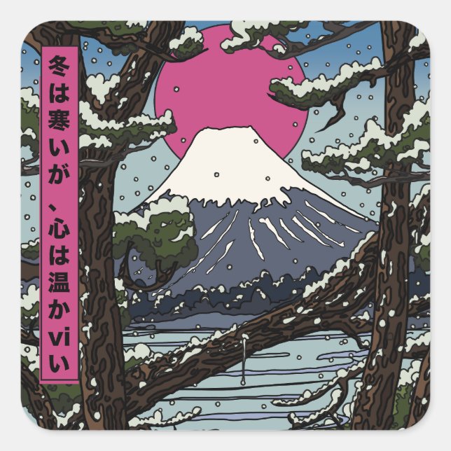 Winter is cold but the heart is warm square sticker (Front)