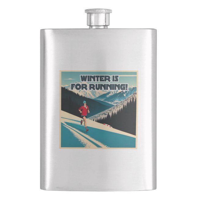 Winter Is For Running Hip Flask (Front)