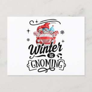 Winter Is Gnoming Troll Christmas Gnome Postcard