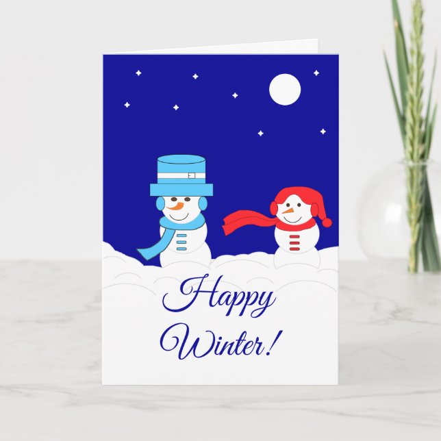 Winter is Snowy: Dark Blue Card (Front)