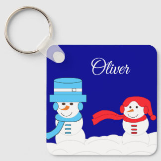 Winter is Snowy:  Dark Blue Key Ring