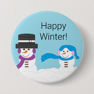 Winter is Snowy:  Light Blue 7.5 Cm Round Badge