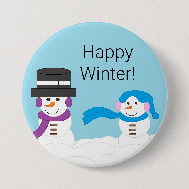 Winter is Snowy:  Light Blue 7.5 Cm Round Badge (Front)
