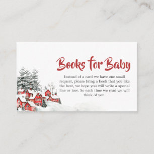 Winter It Take a Village Baby Shower Book for Baby Enclosure Card