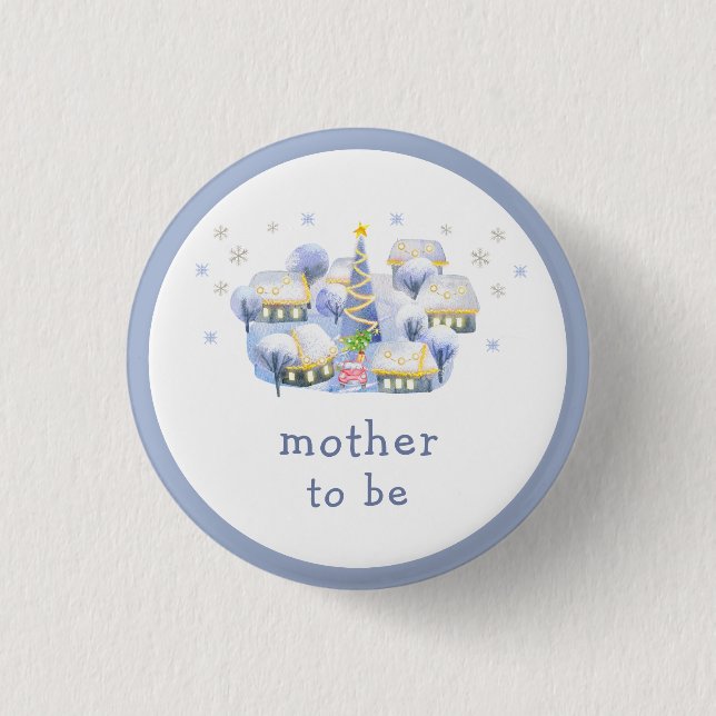 Winter It Take A Village Mother To Be Baby Shower  3 Cm Round Badge (Front)