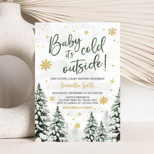 Winter It's Cold Outside Baby Shower Invitation