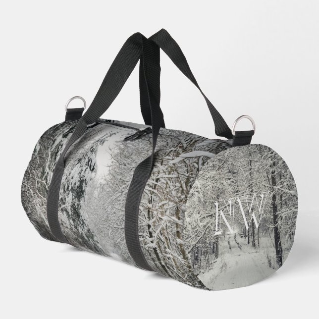 Winter journey through the woodland duffle bag (Left Corner)