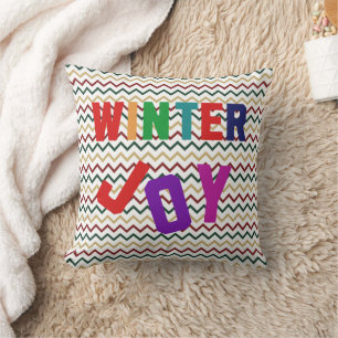 Winter Joy - Cosy Colourful Letters Cushion