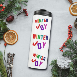 Winter Joy - Cosy Colourful Letters Thermal Tumbler