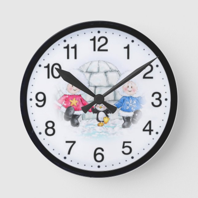 Winter joy round clock (Front)