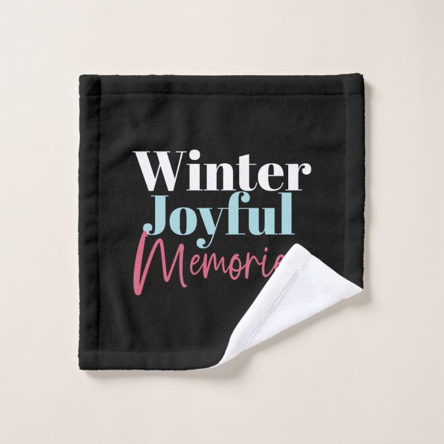Winter Joyful Memories: Festive Holiday Quotes II Wash Cloth (Wash Cloth)