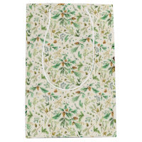 Winter Juniper Pine on Off White Gift Bag