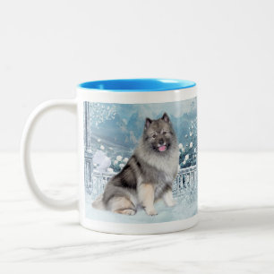 Winter Keeshond Two-Tone Coffee Mug