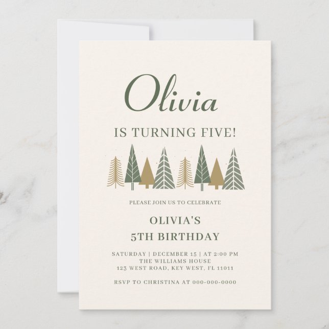 Winter Kids Birthday Party Invitation (Front)