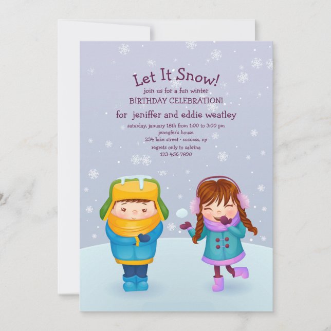 Winter Kids Invitation (Front)