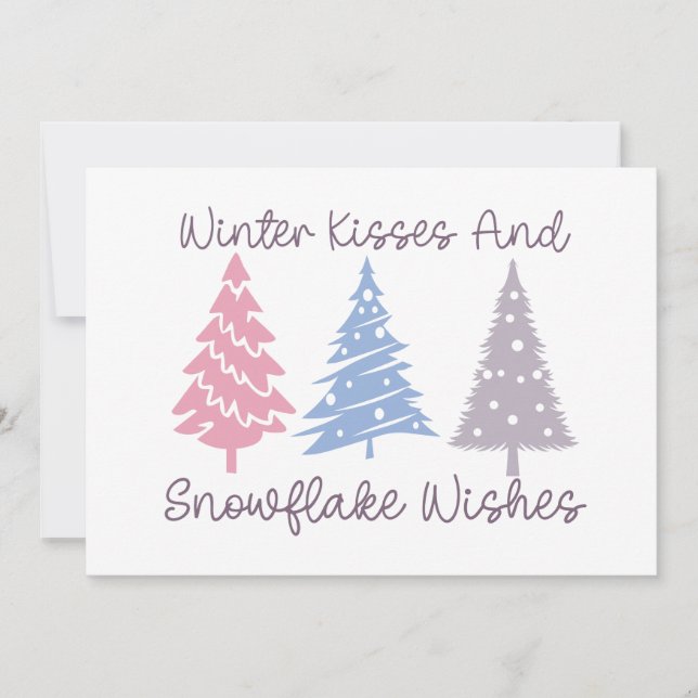 Winter Kisses and Snowflake Wishes Card (Front)