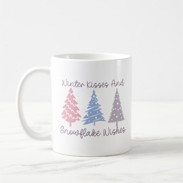 Winter Kisses and Snowflake Wishes Coffee Mug (Left)